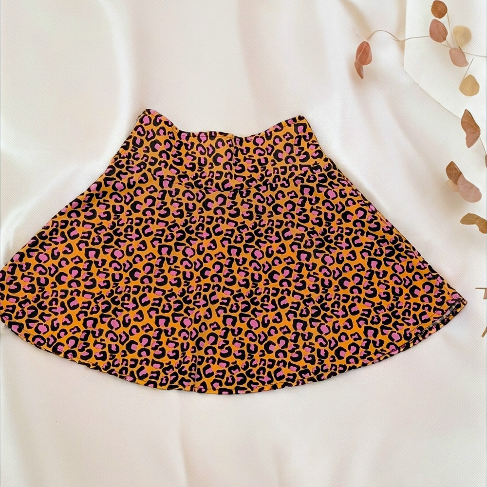 🐆 Chasing Fireflies Girls Leopard Print Skirt | Size 10 | Side Zip